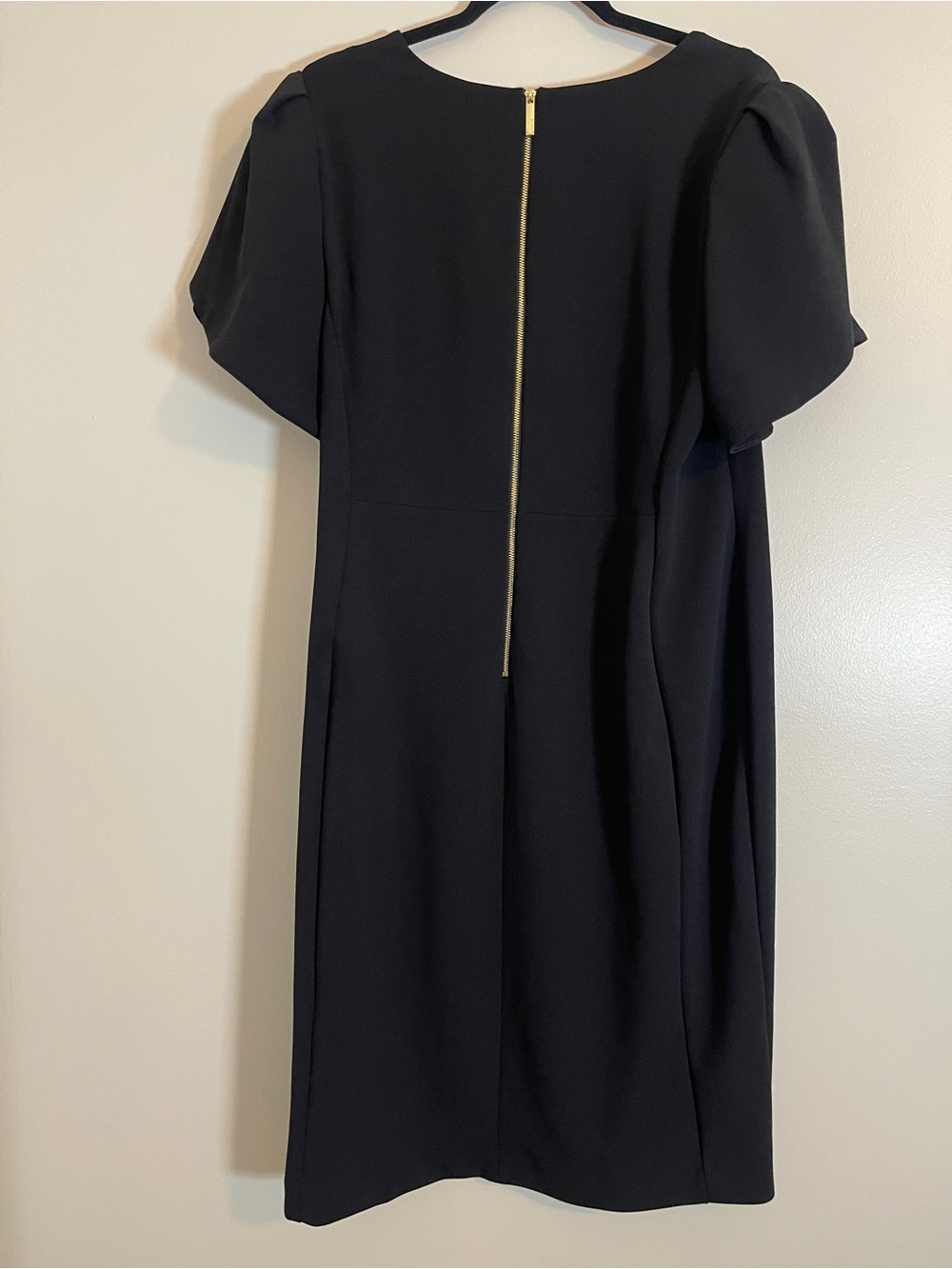 Calvin Klein Dress Womens 18W Black Midi Shift Flutter Sleeves Classic Chic Work - Picture 5 of 10